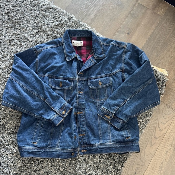 Wrangler Other - Wrangler Rugged Wear Denim Jacket 3X Buffalo Plaid Lined